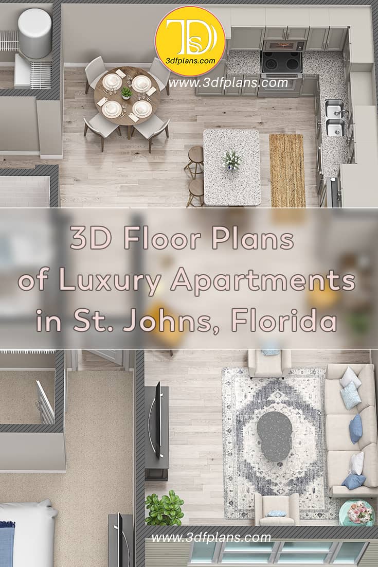 3D Floor Plans of Luxury Apartments in St. Johns, Florida 3D Floor Plans